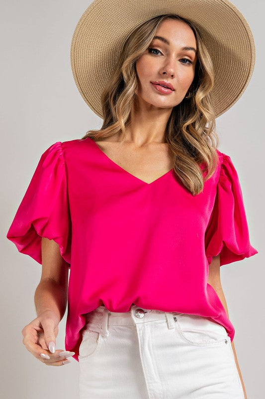 PUFF SLEEVE BLOUSE TOP