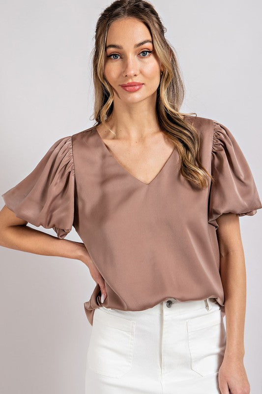 PUFF SLEEVE BLOUSE TOP