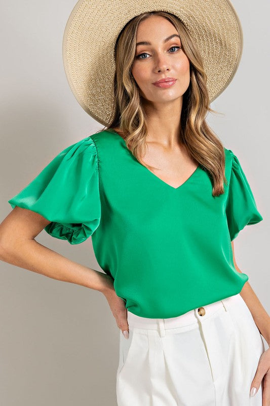 PUFF SLEEVE BLOUSE TOP