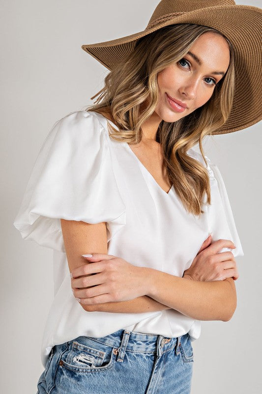 PUFF SLEEVE BLOUSE TOP