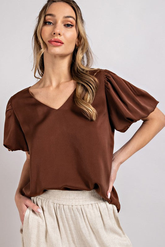 PUFF SLEEVE BLOUSE TOP