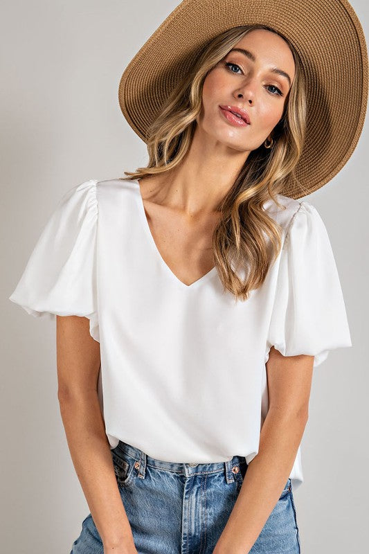 PUFF SLEEVE BLOUSE TOP