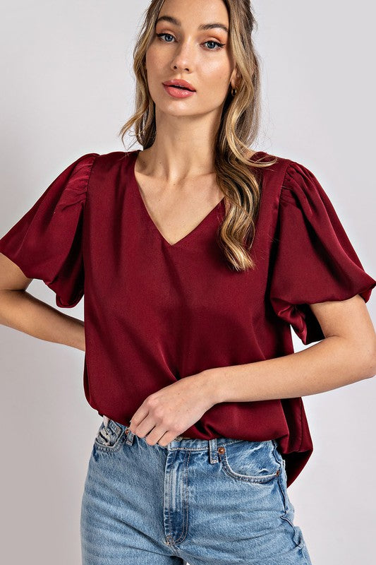 PUFF SLEEVE BLOUSE TOP