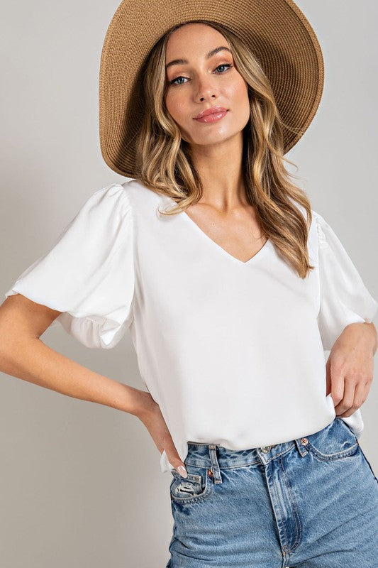 PUFF SLEEVE BLOUSE TOP