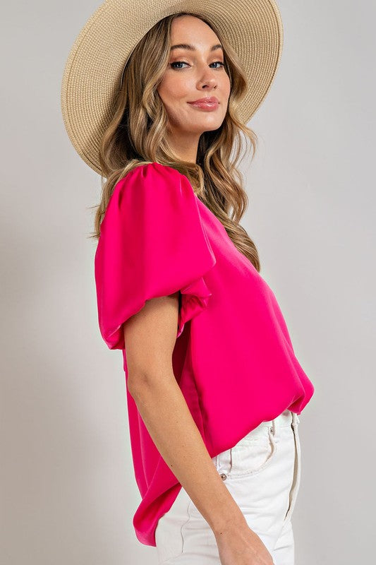 PUFF SLEEVE BLOUSE TOP