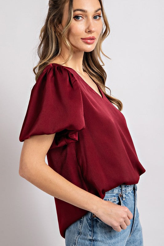 PUFF SLEEVE BLOUSE TOP