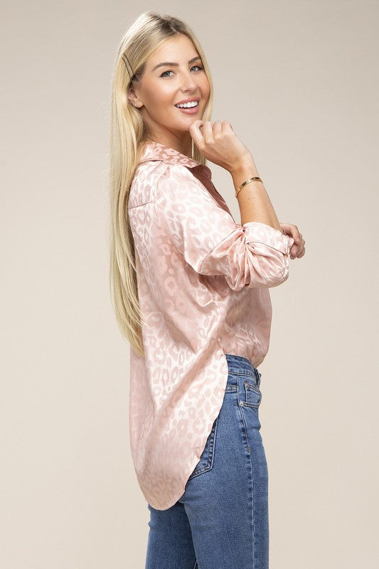 Satin long sleeve blouse