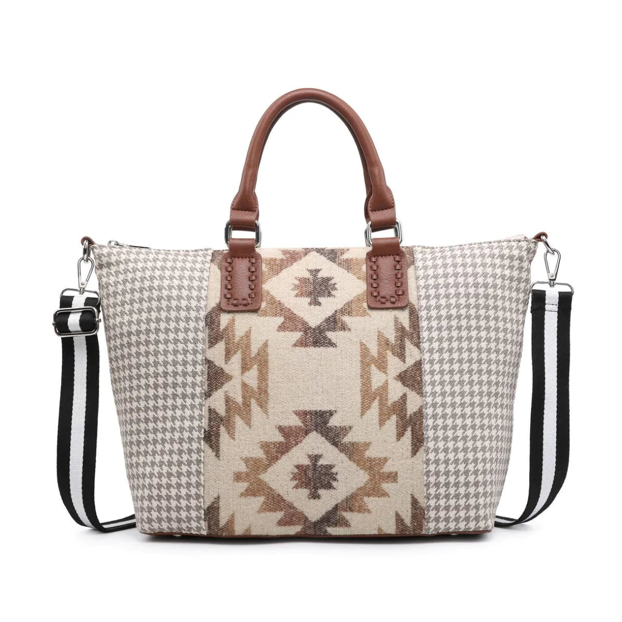 Aztec/Houndstooth Satchel w/ Guitar Strap