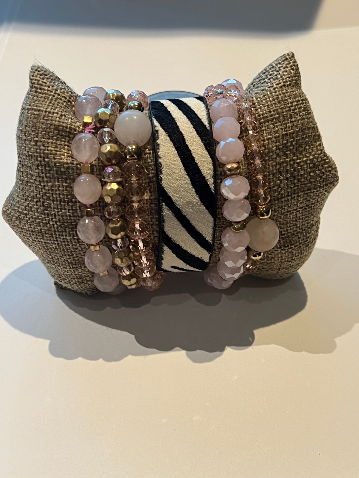 Zebra Blush Crush Stack Bracelet