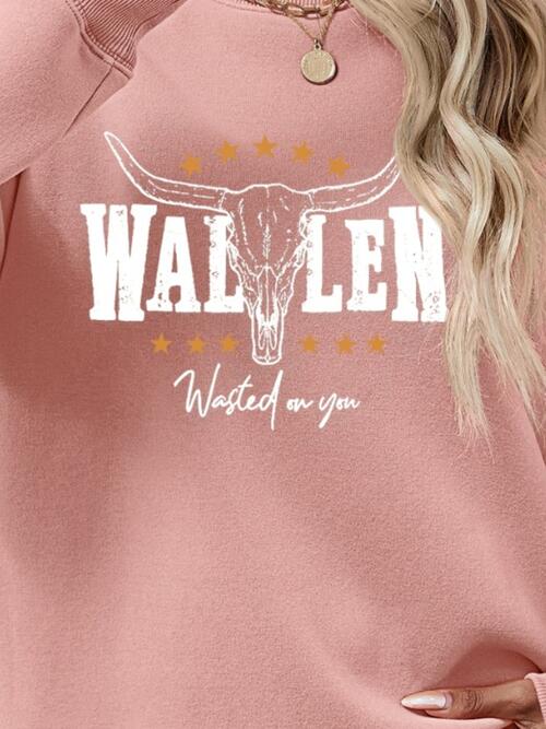 Wallen Graphic Round Neck Sweatshirt