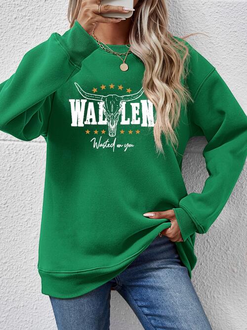 Wallen Graphic Round Neck Sweatshirt