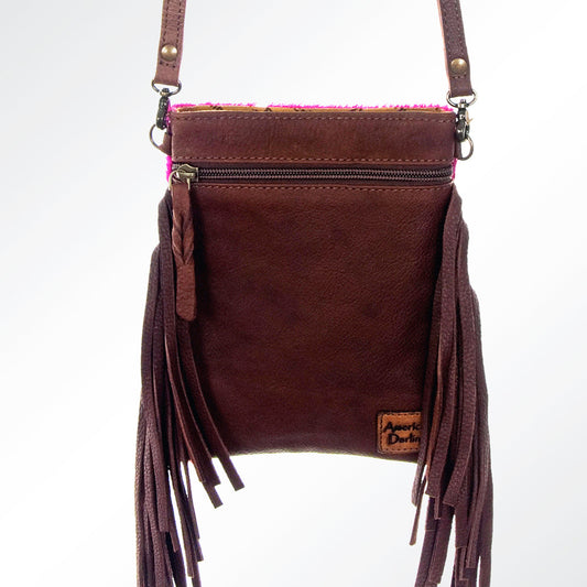 American Darling Fuchsia Pink Crossbody with Fringe