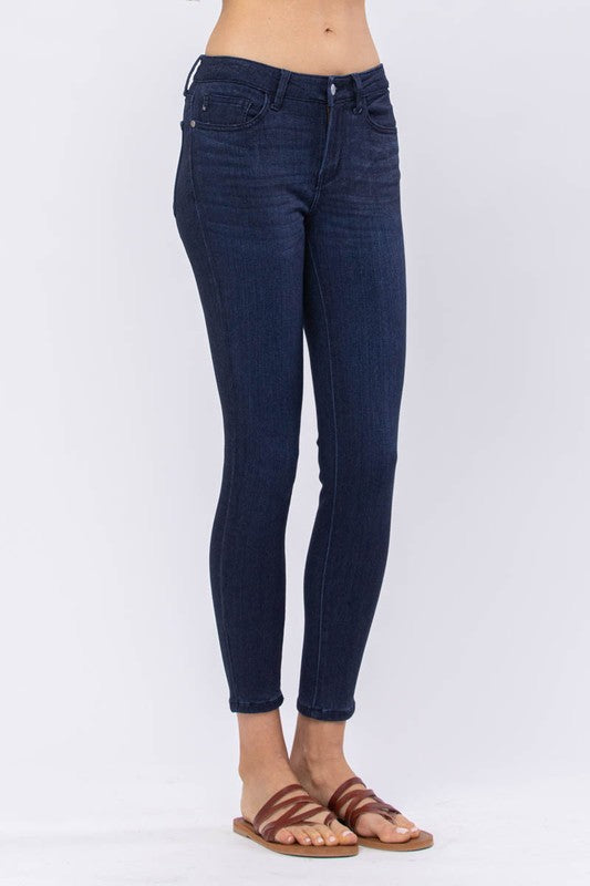 Judy Blue Dark Blue Skinny Mid Rise Jean-PLUS