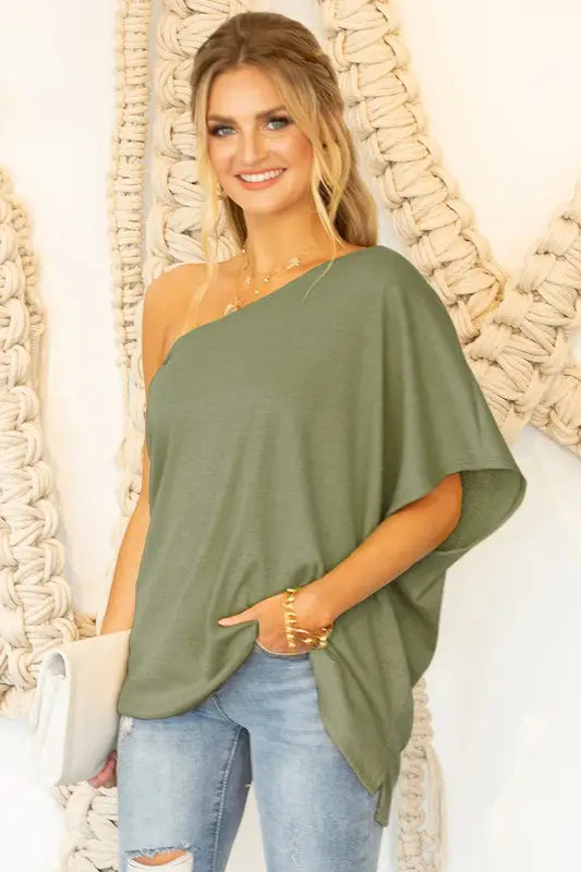 One Shoulder Draped Top