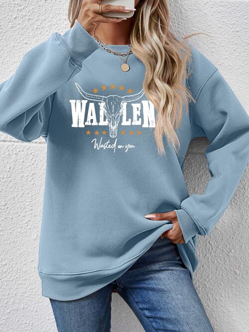 Wallen Graphic Round Neck Sweatshirt