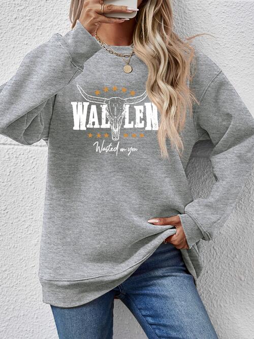 Wallen Graphic Round Neck Sweatshirt