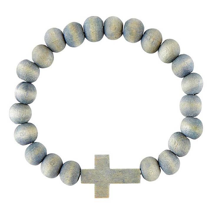 Grey Cross Bracelet