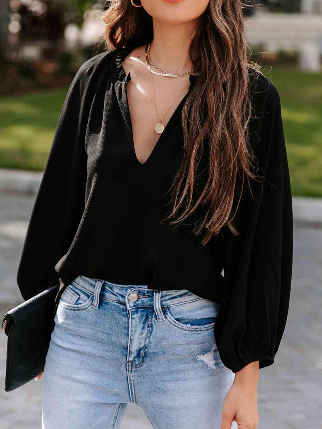 Chic V-Neck Blouse