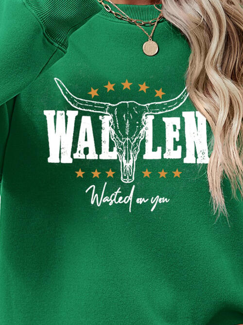 Wallen Graphic Round Neck Sweatshirt