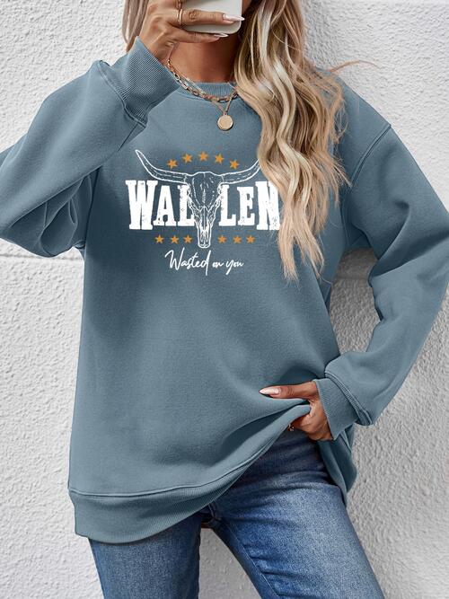 Wallen Graphic Round Neck Sweatshirt