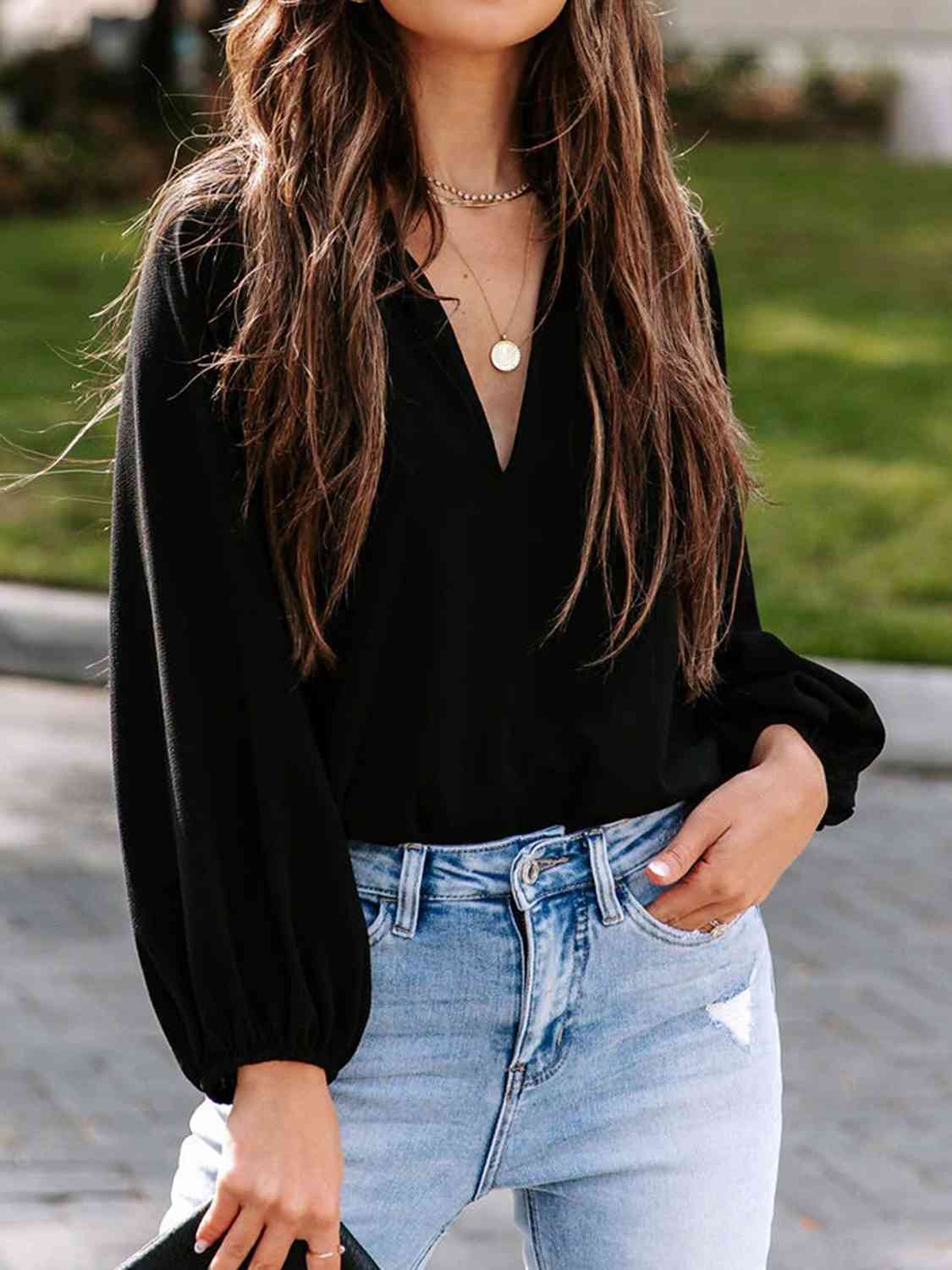 Chic V-Neck Blouse