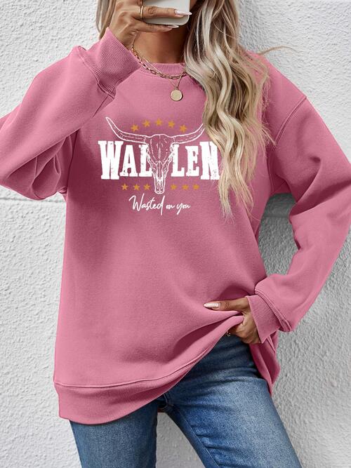 Wallen Graphic Round Neck Sweatshirt