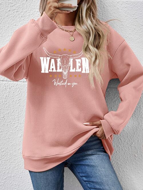 Wallen Graphic Round Neck Sweatshirt