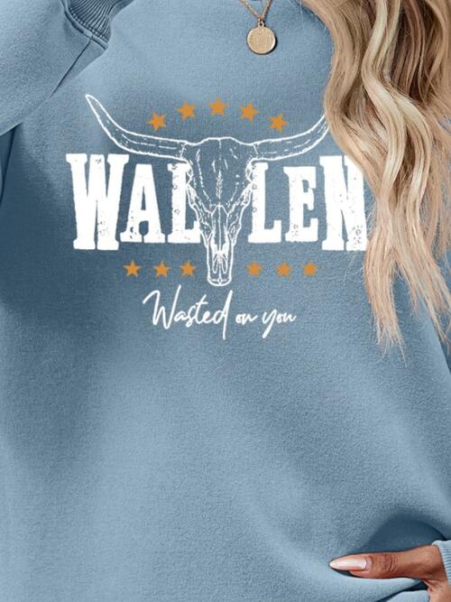 Wallen Graphic Round Neck Sweatshirt