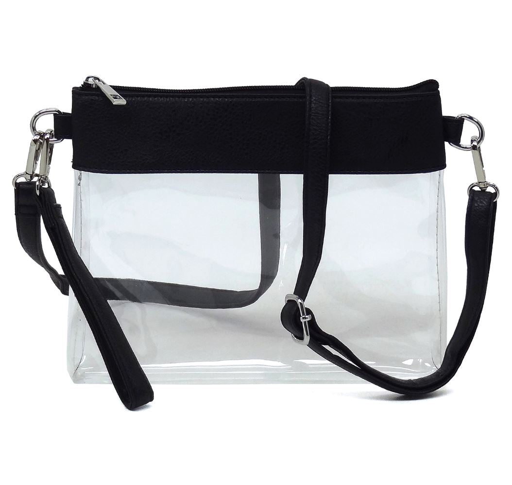 Game Day Clear Crossbody Bag/Clutch Black