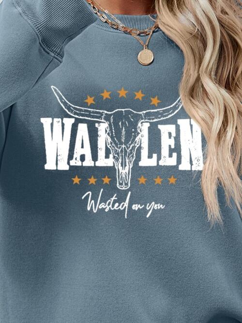 Wallen Graphic Round Neck Sweatshirt