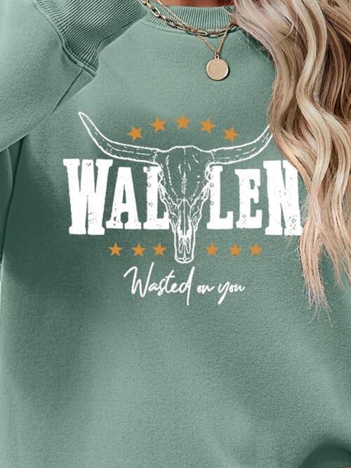 Wallen Graphic Round Neck Sweatshirt