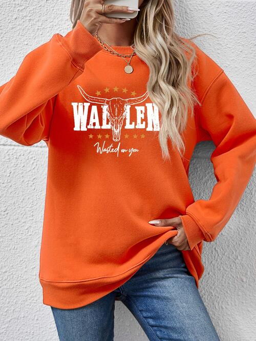 Wallen Graphic Round Neck Sweatshirt