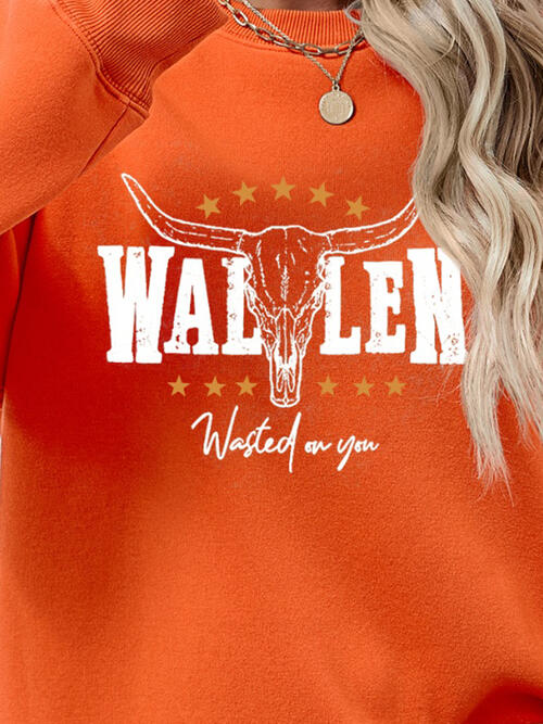 Wallen Graphic Round Neck Sweatshirt