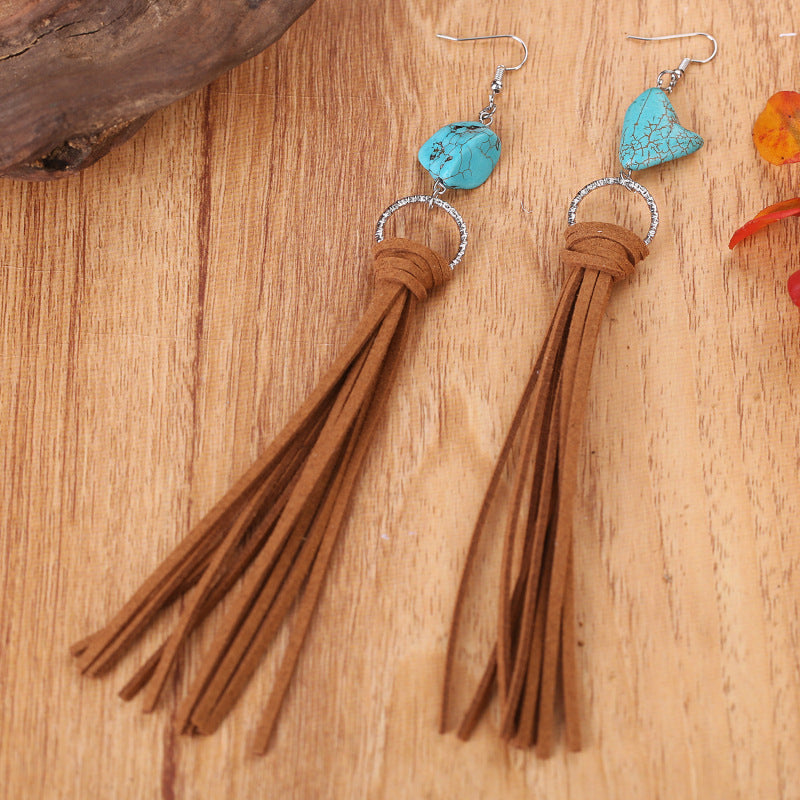 Turquoise Fringe Detail Earrings