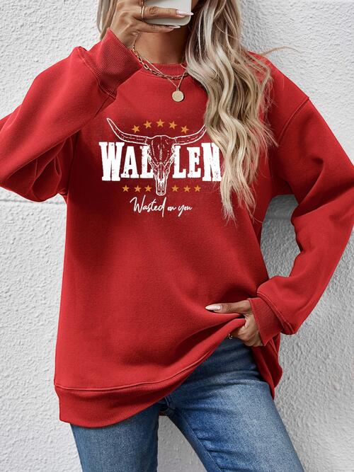 Wallen Graphic Round Neck Sweatshirt