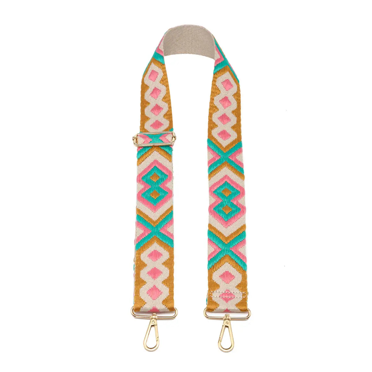 Bohemian Pink and Green Adjustable Handbag Guitar Strap