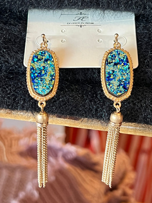 Ocean Gold Dangle Earrings