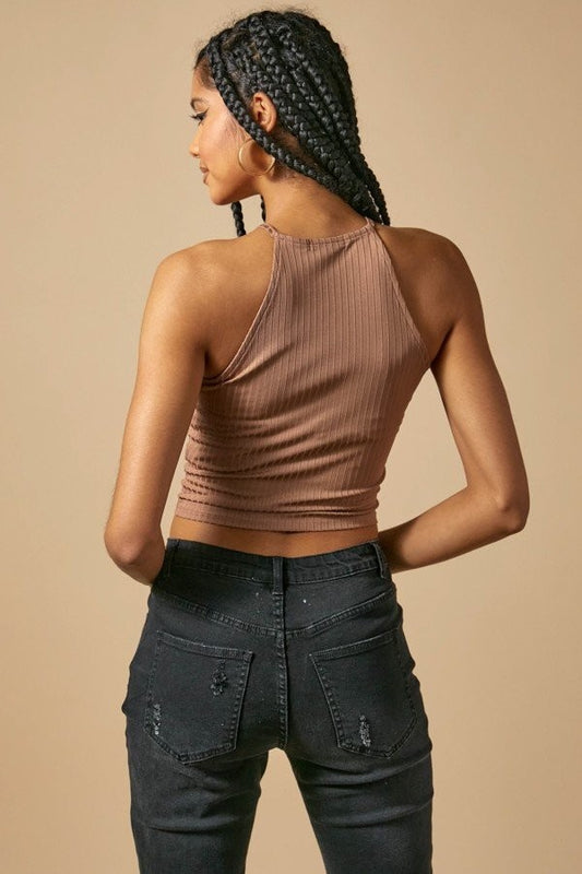 High Neck Crop Tank