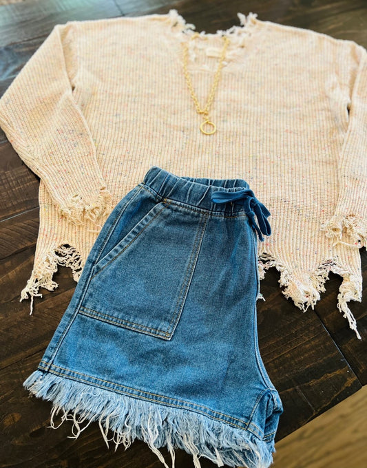 Vintage Light Denim Shorts