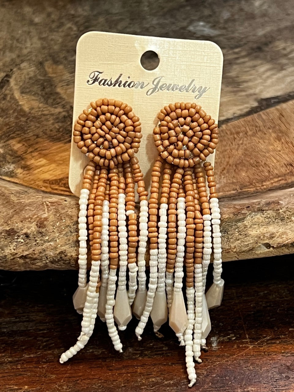 Dreamcatcher Earrings Coco and Ivory Ombre Studs