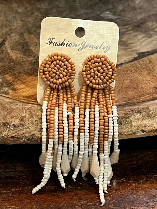 Dreamcatcher Earrings Coco and Ivory Ombre Studs