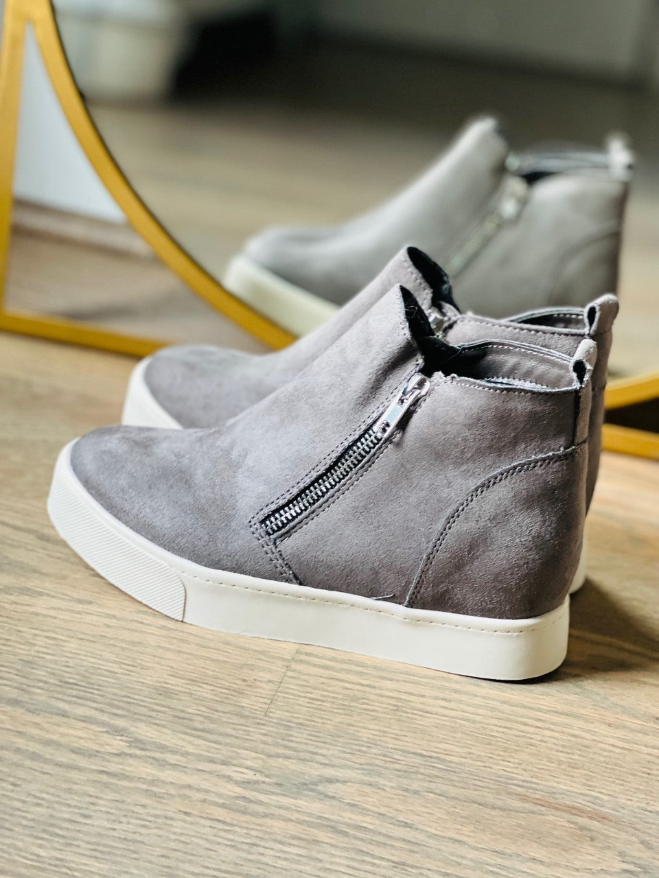 Grey Suede High Top Sneaker