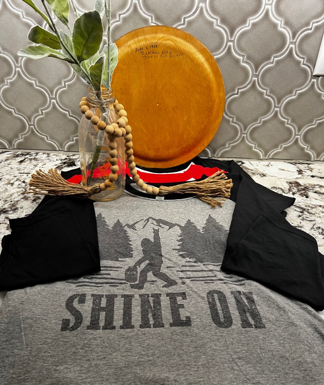 Sasquatch "Shine On" Vintage Baseball Tee Shirt 3/4 sleeve